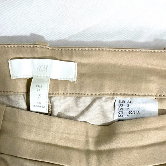 H&M formal pants•Size:Small/UK 6•Fabric:polyester•colour:light beige - Picture 8 of 8